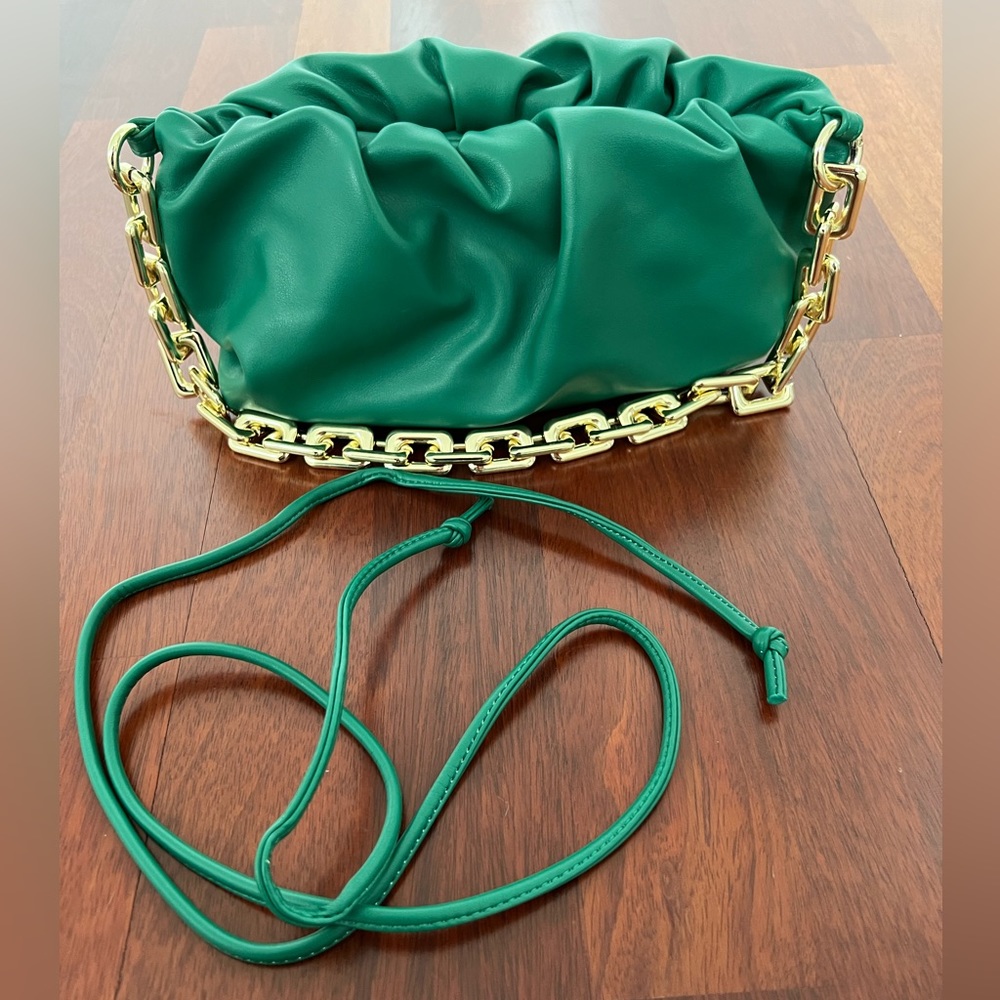 Softest Vegan Leather Chain Pouch Shoulder Bag